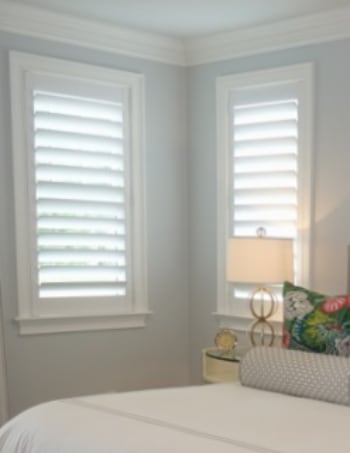 Plantation shutters with hidden tilt rods in Bluff City